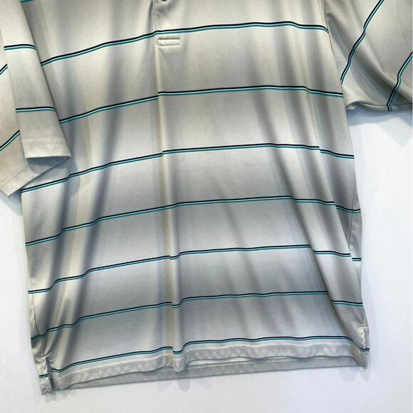 Ben Hogan Performance Men's 3-Button Striped Golf Polo Shirt Size XXL Gray White - Picture 4 of 15